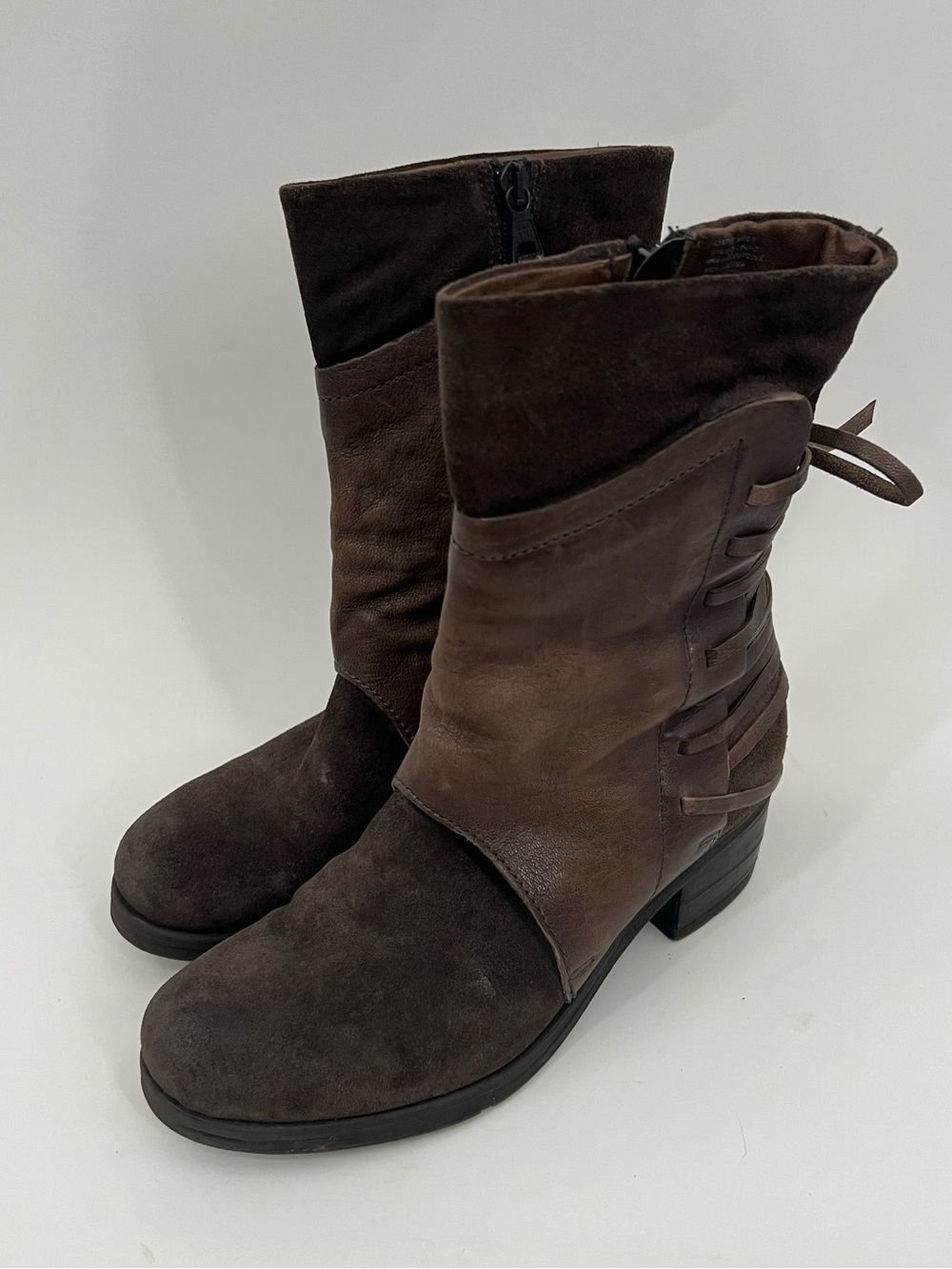 Miz Mooz Sakinah Brown Leather & Suede Boot